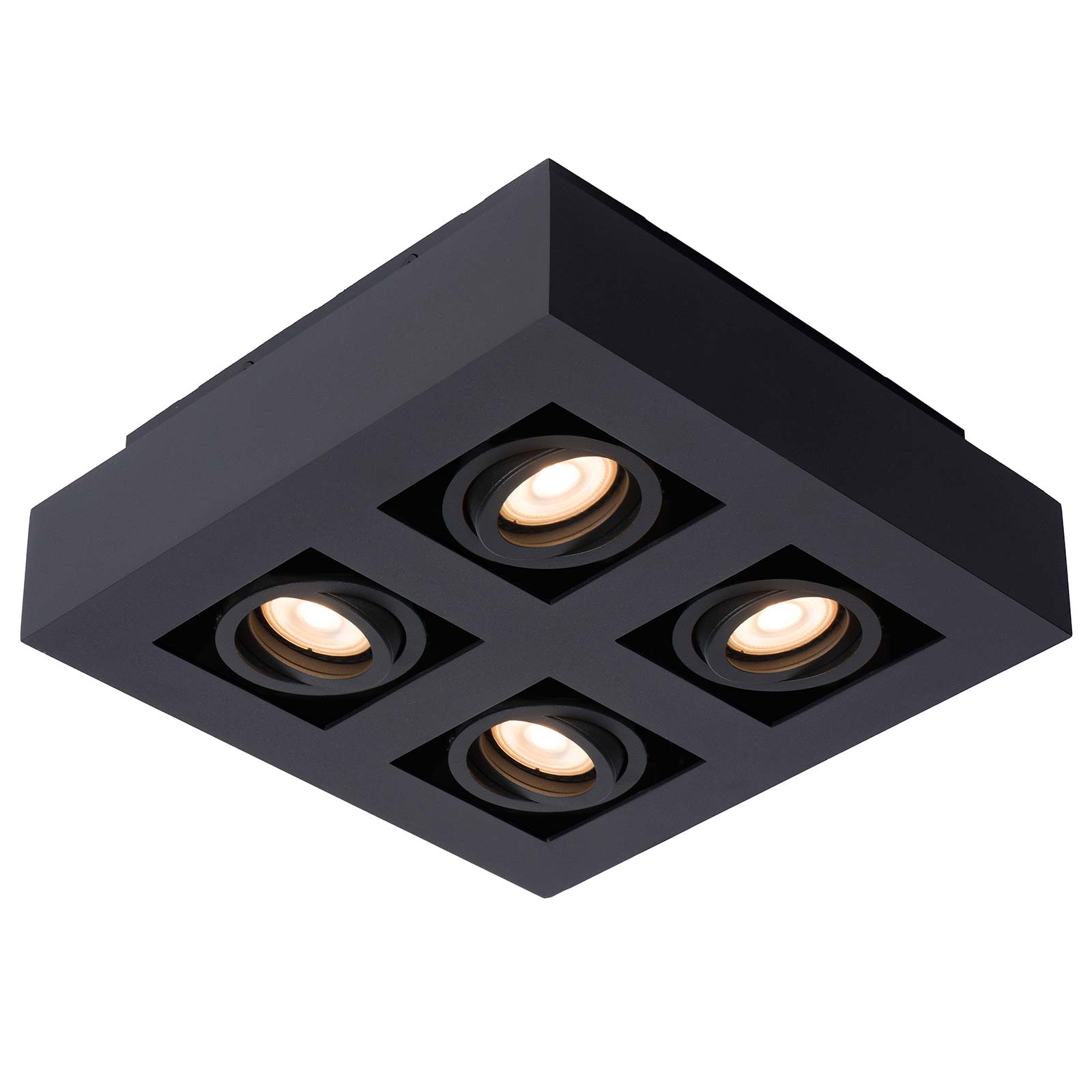 Lucide Xirax Spot plafond LED Dim to warm GU10 4x5W Noir 09119 21 30