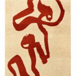Louis De Poortere tapis, Craft Imperial Red 9847, Ribbon design