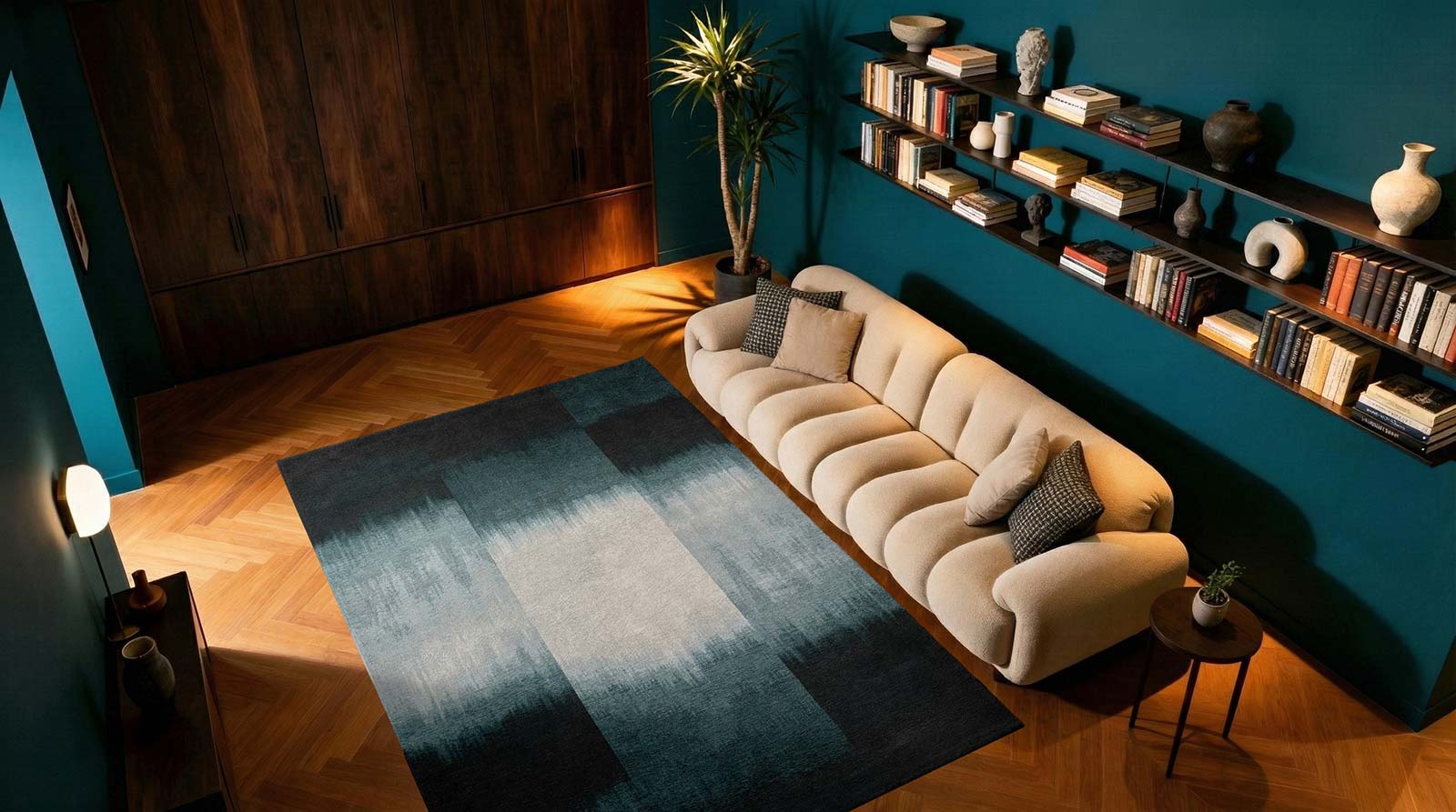 Louis De Poortere tapis Meditation 2073 Sendai Deep Water interior 2